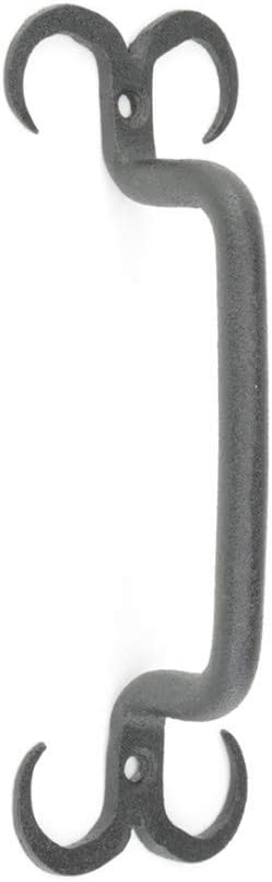 Renovators Supply Black Wrought Iron Cabinet Handle 4.5" L Rustic Decorative Horn Tip Pull Handle Rust Resistant Drawer and Dresser Door Pulls w/Screws Pack of 2