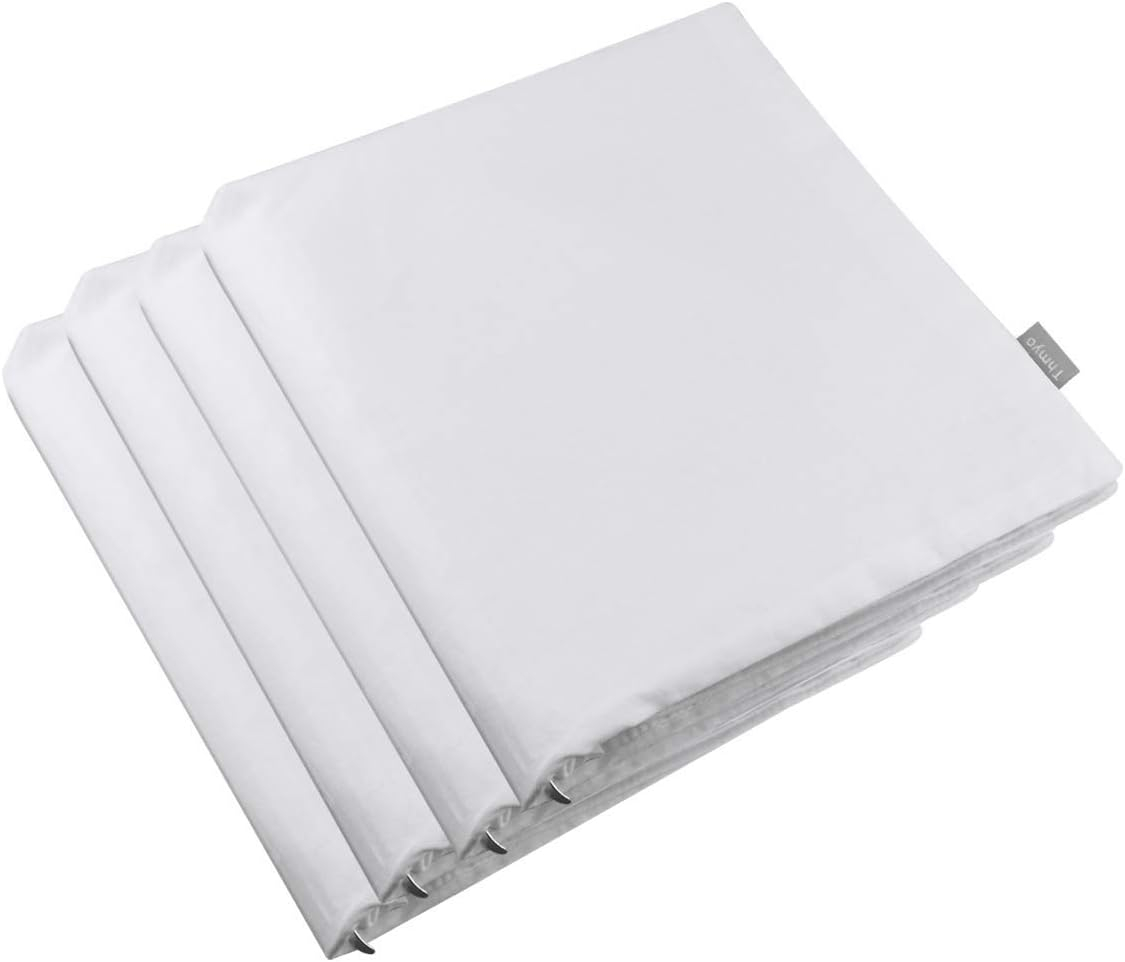 Thmyo 4-Pack 100% Cotton Comfortable Solid Decorative Throw Pillow Case, Square Cushion Cover Pillowcase Sublimation Blank Pillow Covers DIY Throw Pillowcase(18x18 inch/ 45x45cm,Light Silver Grey)