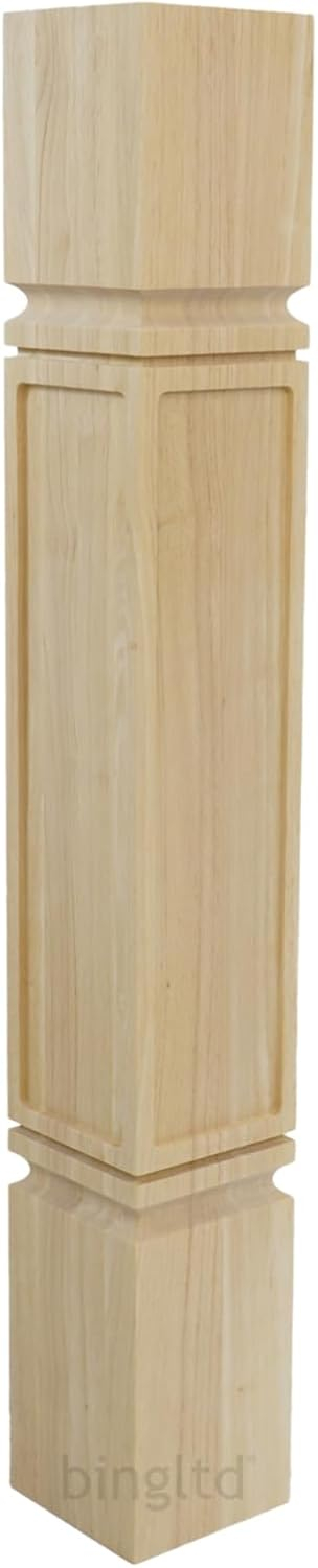 bingltd BingLTD - 36 Inch x 5 Inch Unfinished Rubberwood Post