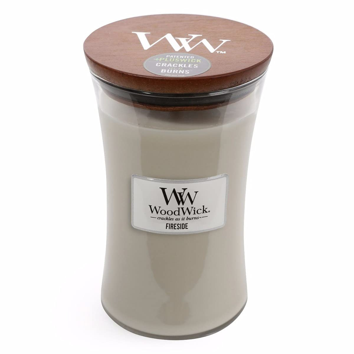 Woodwick Large Hourglass Candle, Fireside, 21.5 oz.
