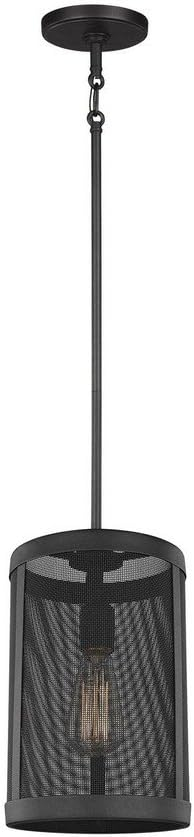 Generation Lighting 6128501-12 Restoration One Light Pendant from Seagull - Gereon Collection in Black Finish,