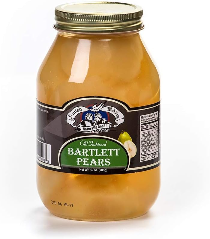 Amish Wedding All Natural Old Fashioned Bartlett Pears, 32 oz jar