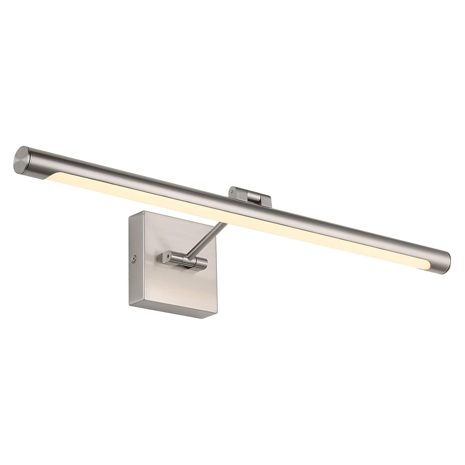Joosenhouse Modern LED Picture Light Fixtures 24.4" Inch, Artwork Accent Lights with Single Swing Arm for Painting, Brushed Nickel, 14W (80W Eqv.), Warm White 3000K, Hardwire Connection…
