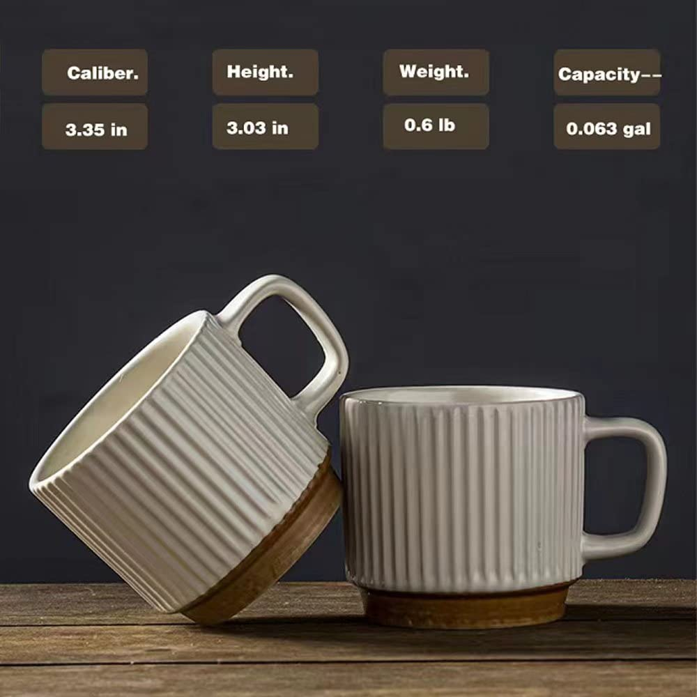 Ceramic Mug 2Pcs, Ceramic Coffee Cups,milk cup, Ceramic mugs for home and office,Microwave safe milk coffee cup