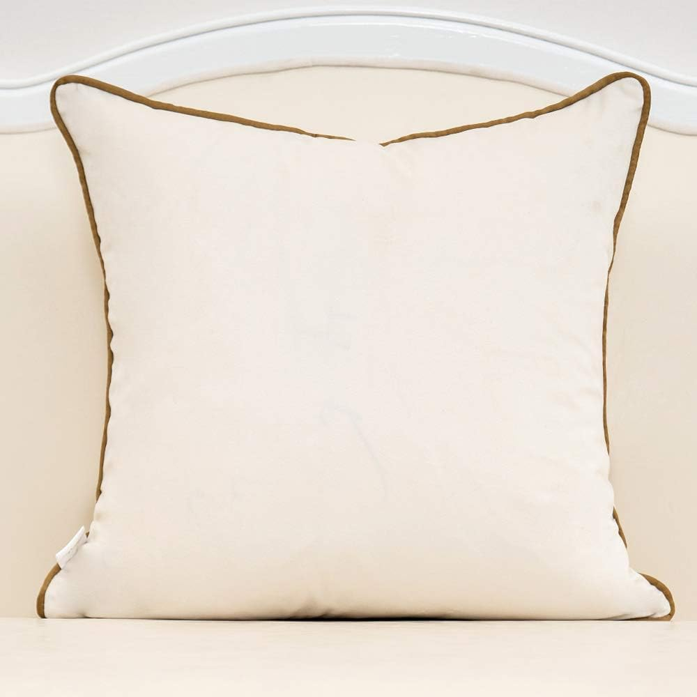 White Geometric Gold Leather Striped Throw Pillow Covers 18" x 18", Luxury European Cushion Cases Decorative Pillows for Couch Living Room Bedroom 40 x 40cm