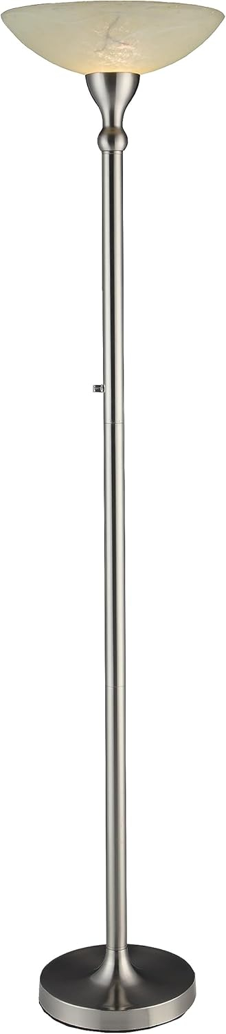 Artiva 71" LED Torchiere Floor Lamp with Alabaster Glass Shade and Dimmer