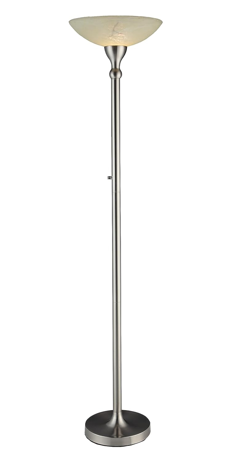 Artiva 71" LED Torchiere Floor Lamp with Alabaster Glass Shade and Dimmer