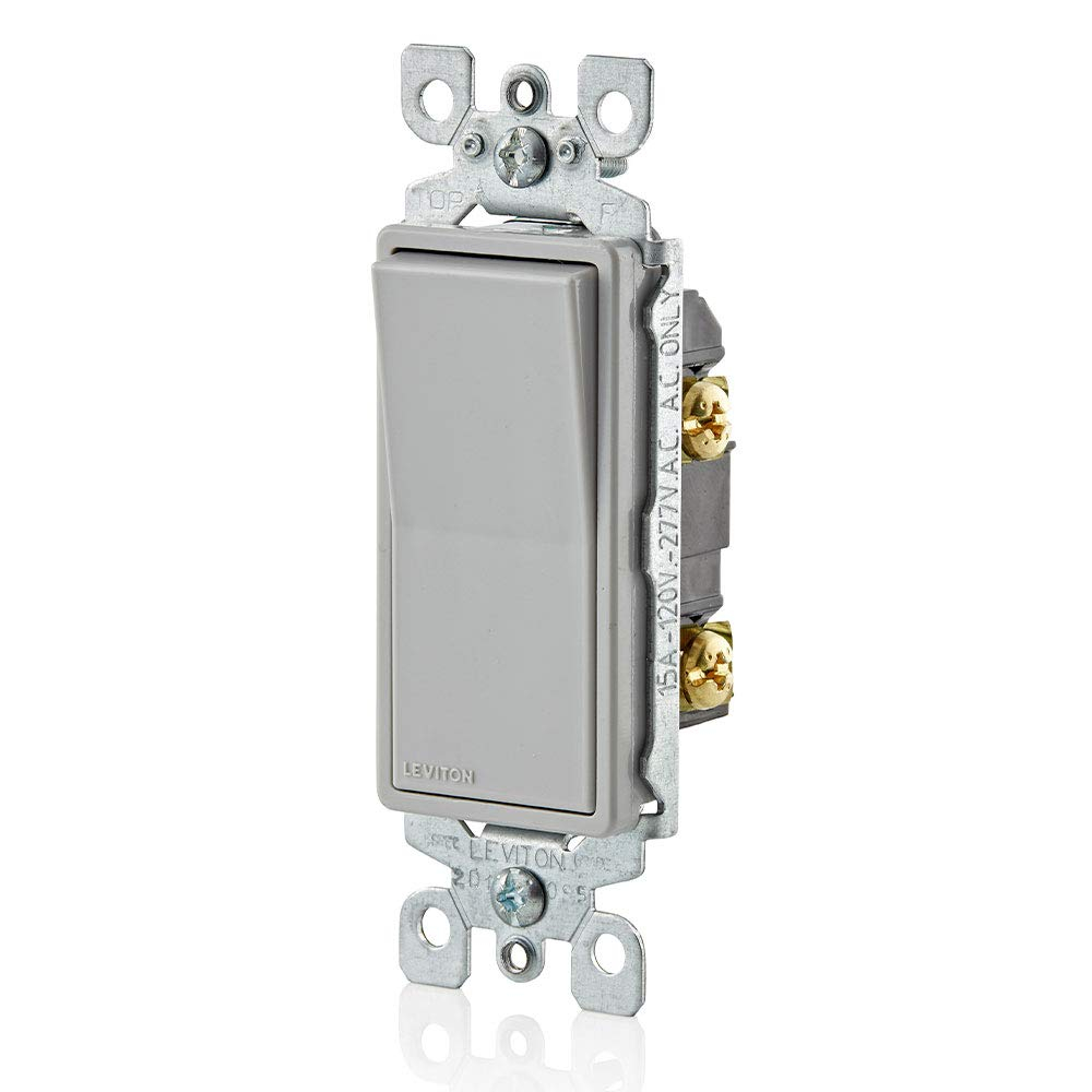 Gray Single-Pole Decora Rocker Light Switch with Steel Strap