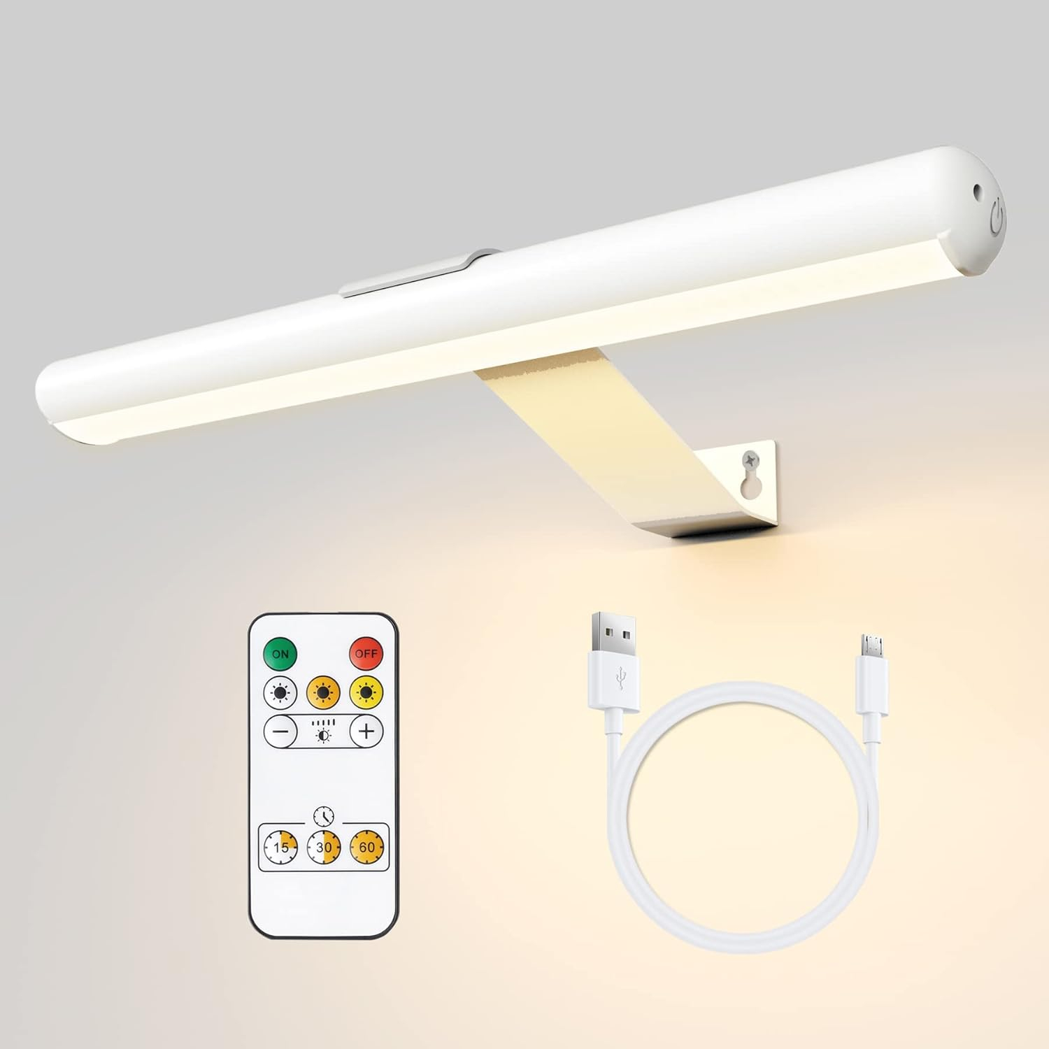 Led Picture Light Wireless Rechargeable Battery,Painting Light with Remote,Accent Display Art Light with 3 Lighting,Brightness Dimmable and Timer Set, Highlight for artwork Dartboard Gallary