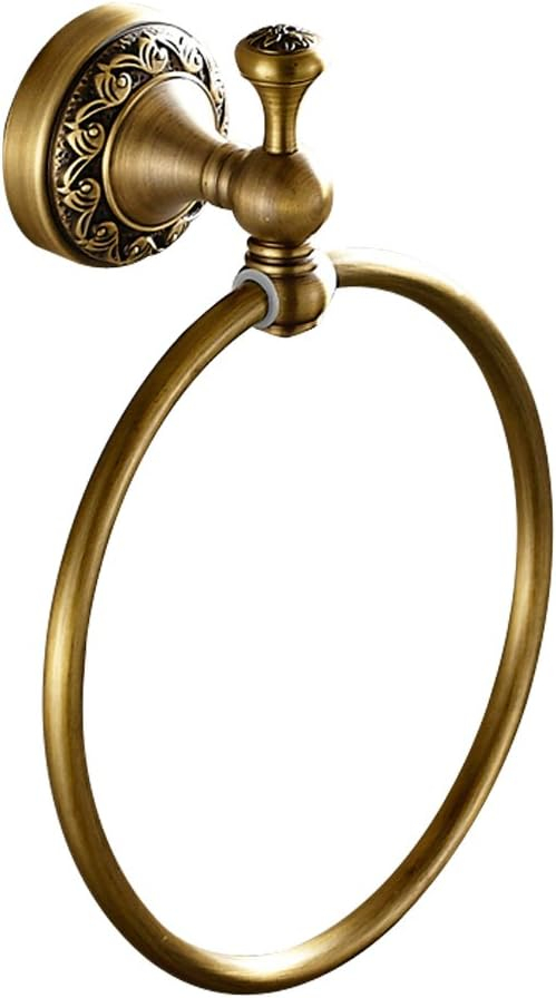 Leyden Polished Gold Towel Ring, Bathroom Hand Towel Holder Wall Mounted Gold Towel Rack Round
