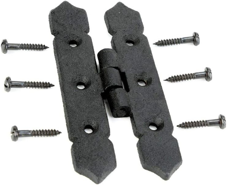 Black Iron Spear Tip Cabinet Hinge with Screws