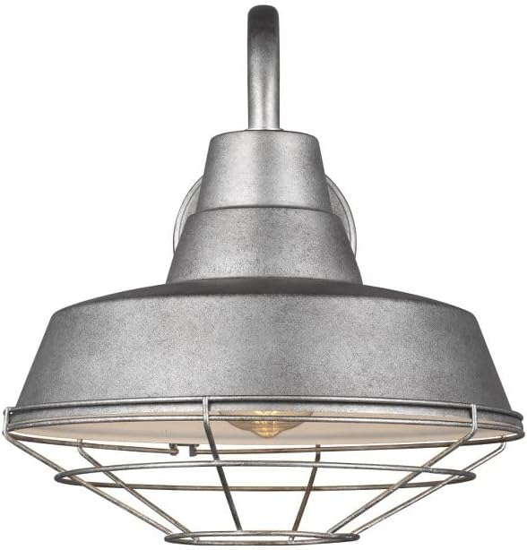 Generation Lighting Barn Light Cage for Outdoor Light Fixture Weathered Pewter 96374-57, Stainless Steel Hanging Light Cage for Rustic Home Decor, Metal Lamp Guard Cage for Outdoor Wall Light Fixture
