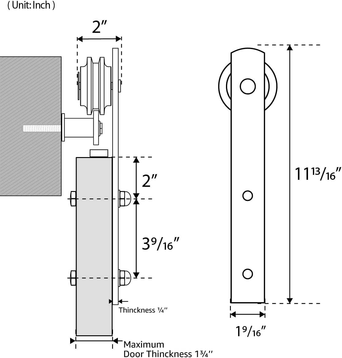 SMARTSTANDARD 6.6FT Barn Door Hardware kit, Barn Door Track, Sliding Door Hardware kit, Smoothly and Quietly -Heavy Duty Sturdy -Easy to Install, Fit 36"-40" Wide Panel (I Shape Hanger)