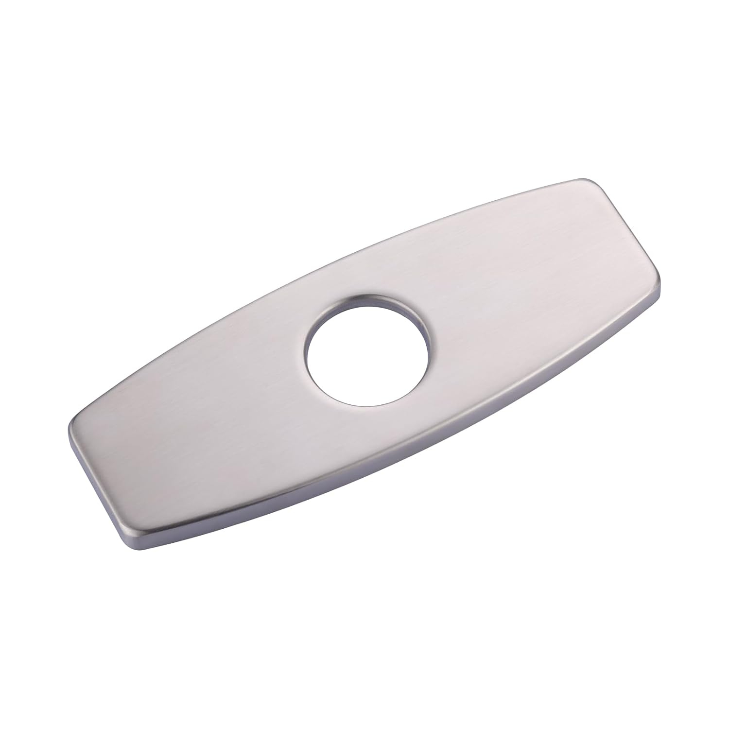 BWE 6.3 Inch Sink Hole Cover Bathroom Vessel Vanity Sink Faucet Rectangle Cover Deck Plate for 1 Or 3 Hole Escutcheon Brushed Nickel