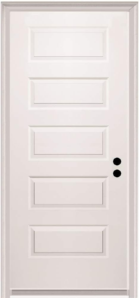 Rockport 32'' x 80'' Solid + Manufactured Wood Paneled Prehung Door
