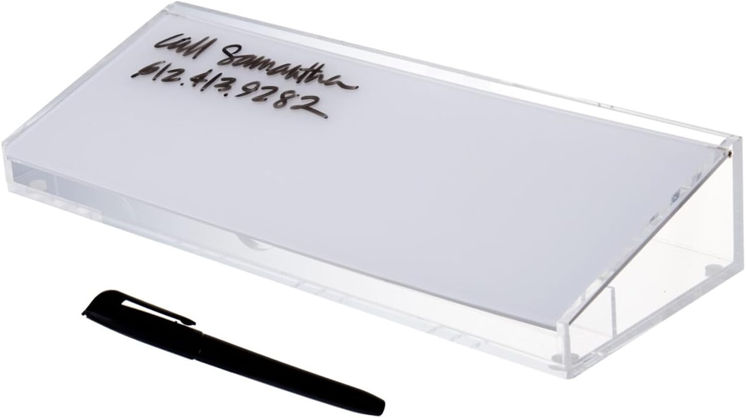 russell+hazel Acrylic Dry Erase Desktop Organizer, 14" x 5" x 2.5"