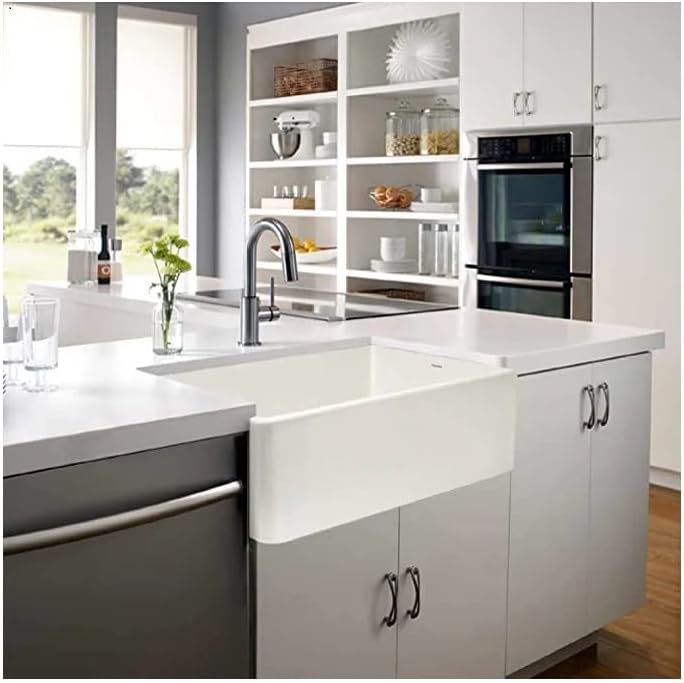 Houzer Platus 33 inch Black Fireclay Apron Front Farmhouse Single Bowl Kitchen Sink - PTG-4300 BL