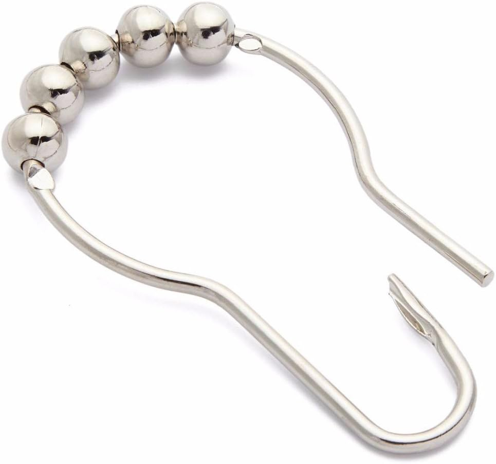 Wideskall 12 Pieces Stainless Steel Shower Curtain Roller Hook Rings