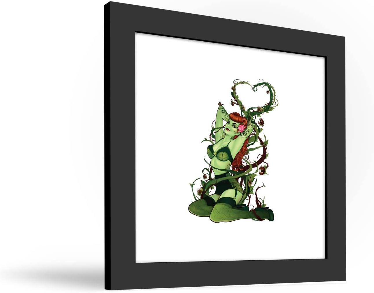Gallery Pops DC Comics Bombshells - Poison Ivy - Pinup Figure Wall Art, Black Framed Version, 12" x 12"