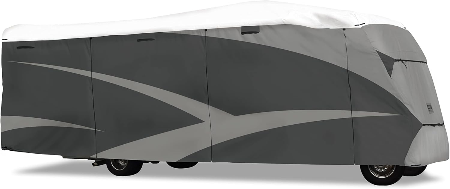 ADCO 36813 Designer Series Olefin HD Class C Motorhome Cover 23' 1" - 26' , Gray/White