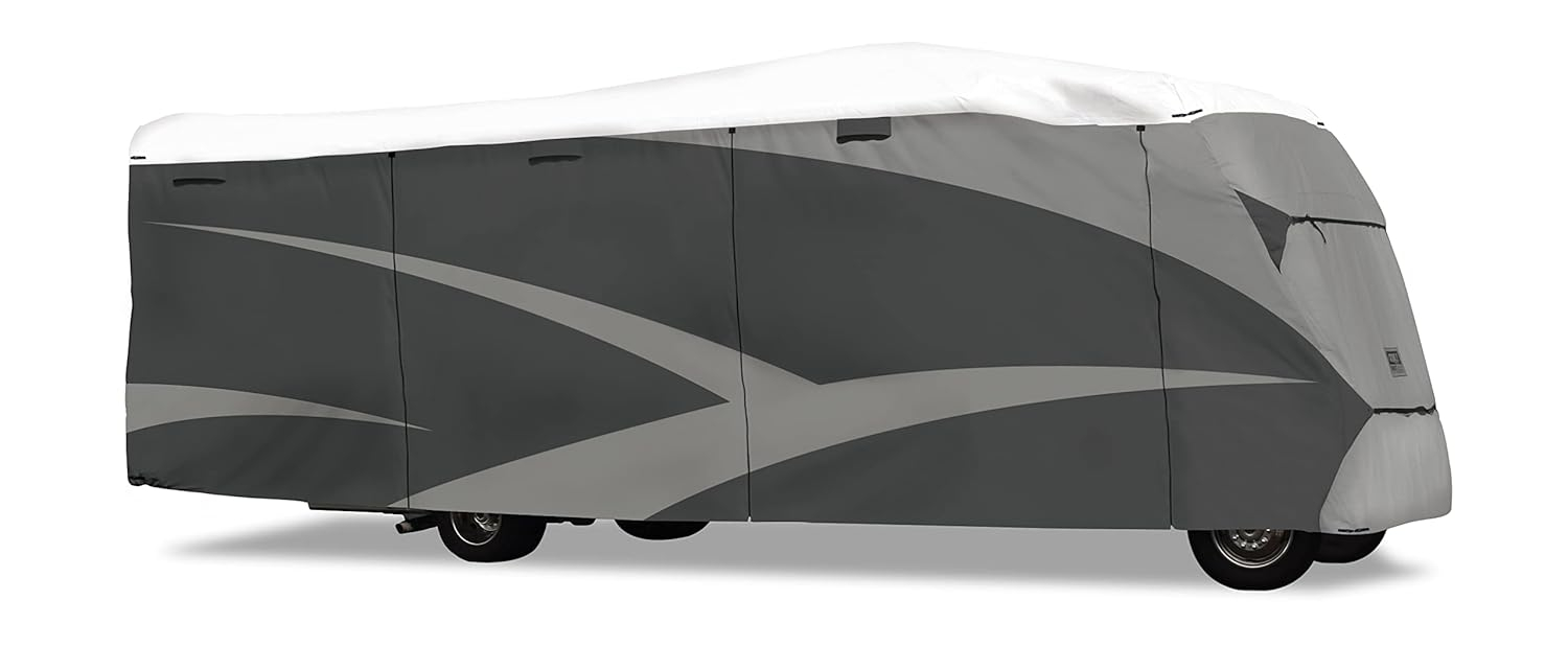 ADCO 36813 Designer Series Olefin HD Class C Motorhome Cover 23' 1" - 26' , Gray/White