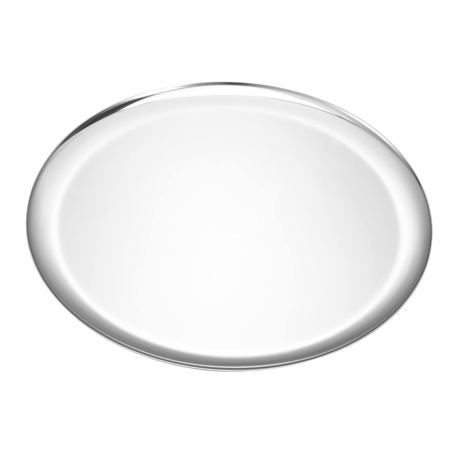Large Mirror-Polished Stainless Steel Round Tray – Multi-Purpose Decorative Storage for Jewelry, Cosmetics & Essentials – 11.02" Silver Organizer for Bathroom,Bedroom,Coffee Table & Living Room