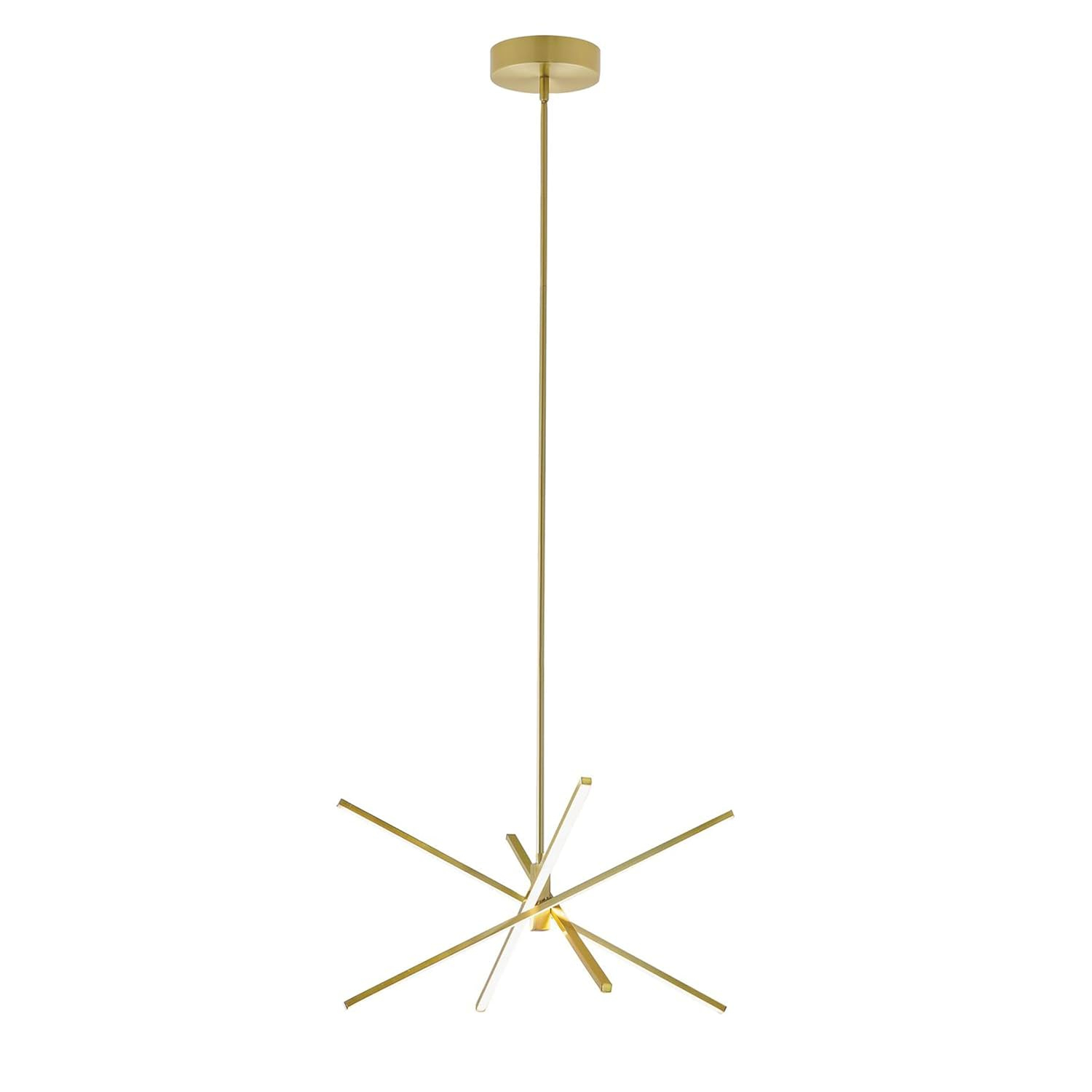 Modern Brass 24" LED Pendant Light for Indoor/Outdoor Use