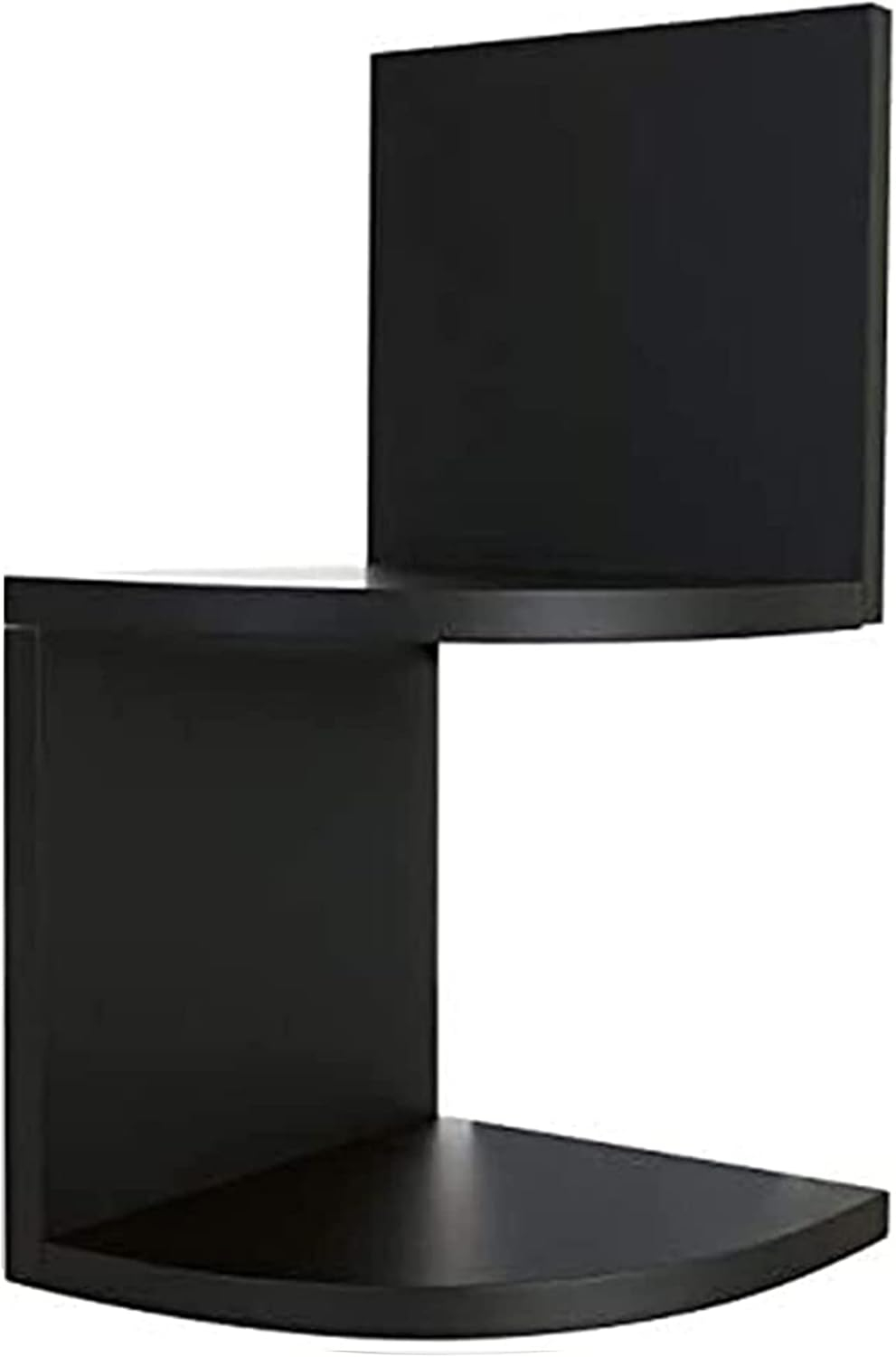 Black Wood Floating Corner Shelves Set for Wall