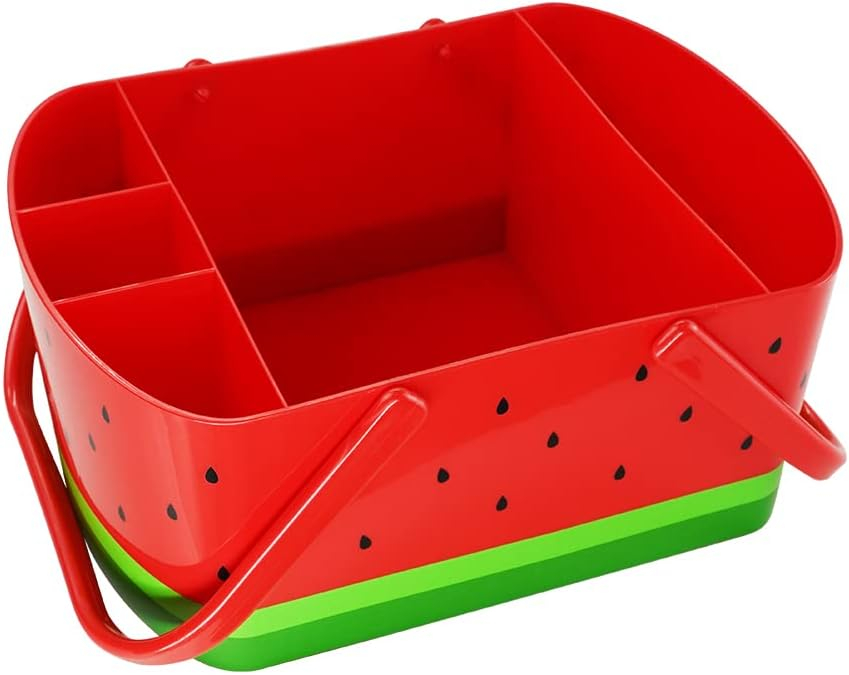 saney Watermelon Caddy Grilling Caddy BBQ Utensil Caddy with Fold Down Carry Handles for Organizing Condiments, Tools for Grill, BBQ, Picnics, Household Cleaning