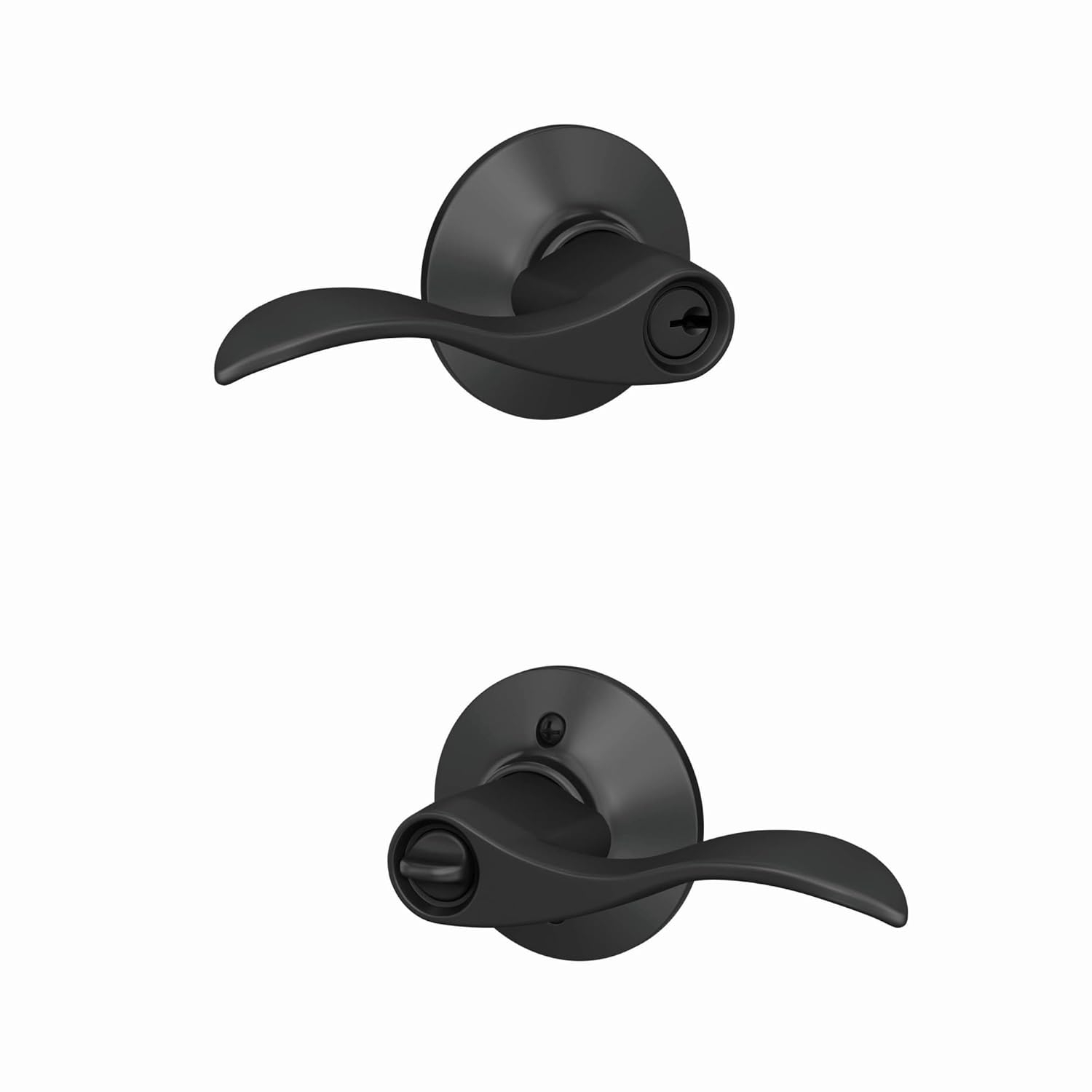Accent Matte Black Keyed Entry Door Handle