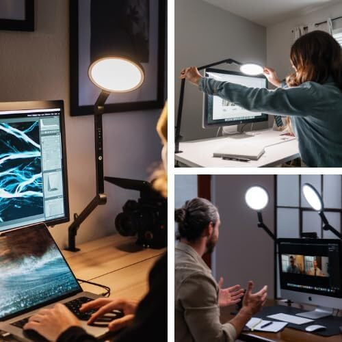 Adjustable Black Clip-on LED Desk Lamp