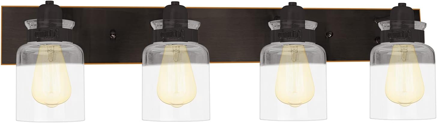 Oiled Rubbed Bronze 4-Light Jelly Jar Vanity Fixture