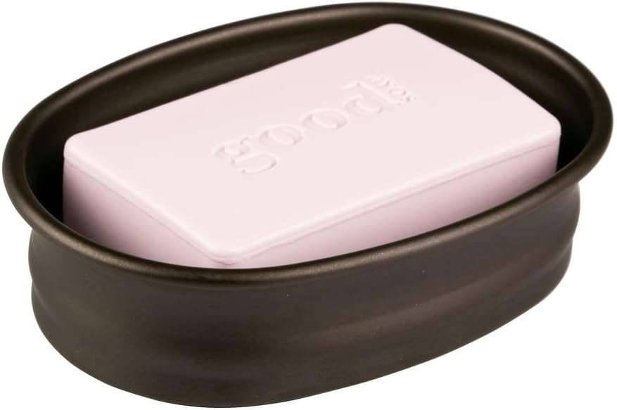 InterDesign Olivia Bar Soap Dish for Bathroom Vanities, Kitchen Sink, Bronze