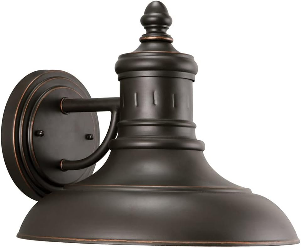 Design House 516732 Monterey Industrial Modern 1-Light Indoor/Outdoor Wall Mount with Metal Shade for Porch Entryway Barn, Oil Rubbed Bronze