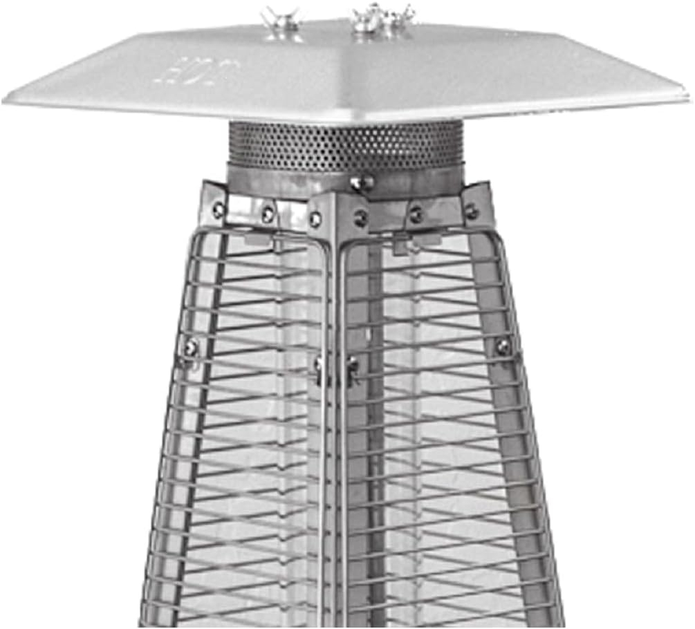 Hiland HLDS032-GTTHG Portable Propane Table Top Pyramid Glass Tube Patio Heater, 9500 BTU, Bronze