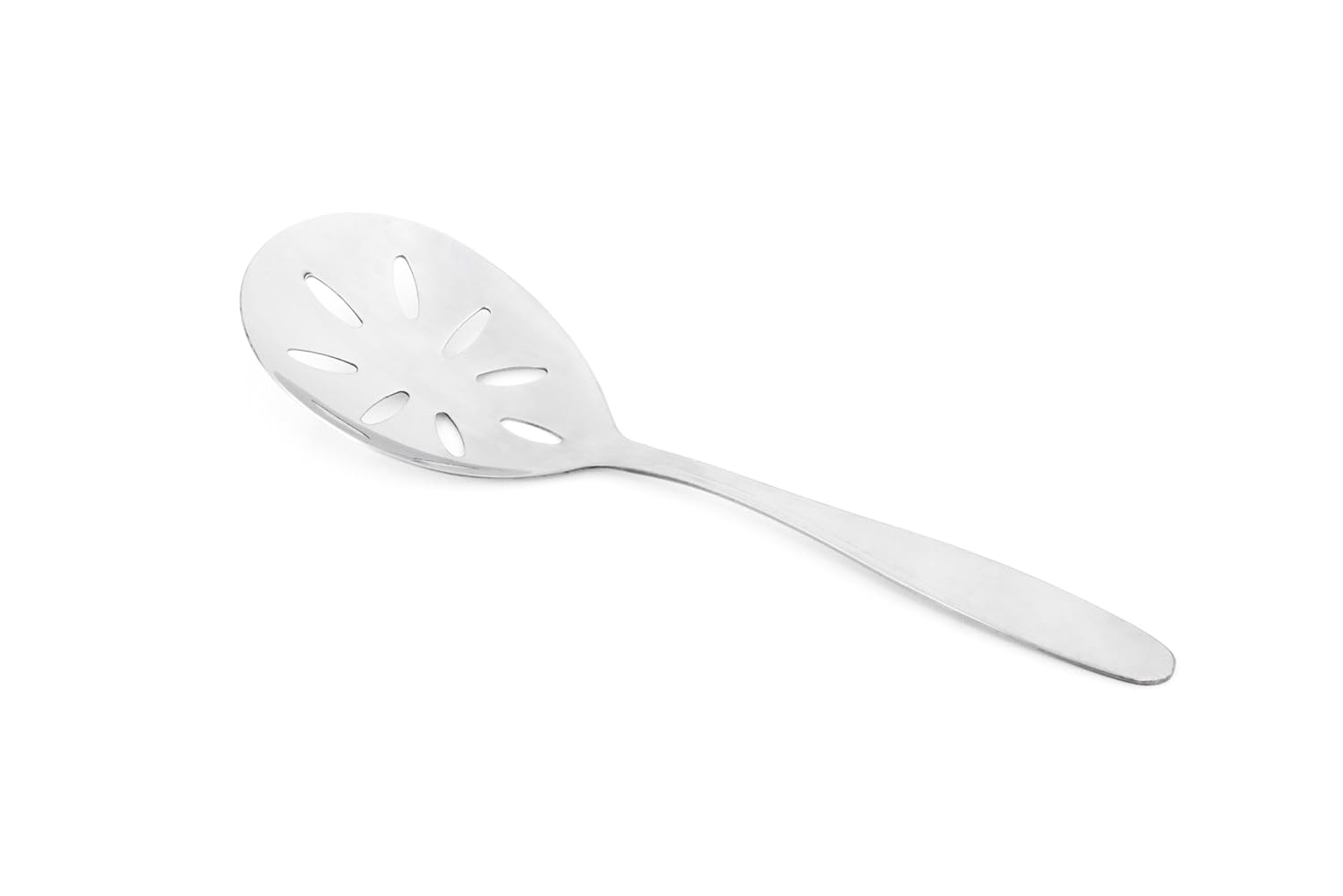 8.75" Polished Stainless Steel Slotted Serving Spoon