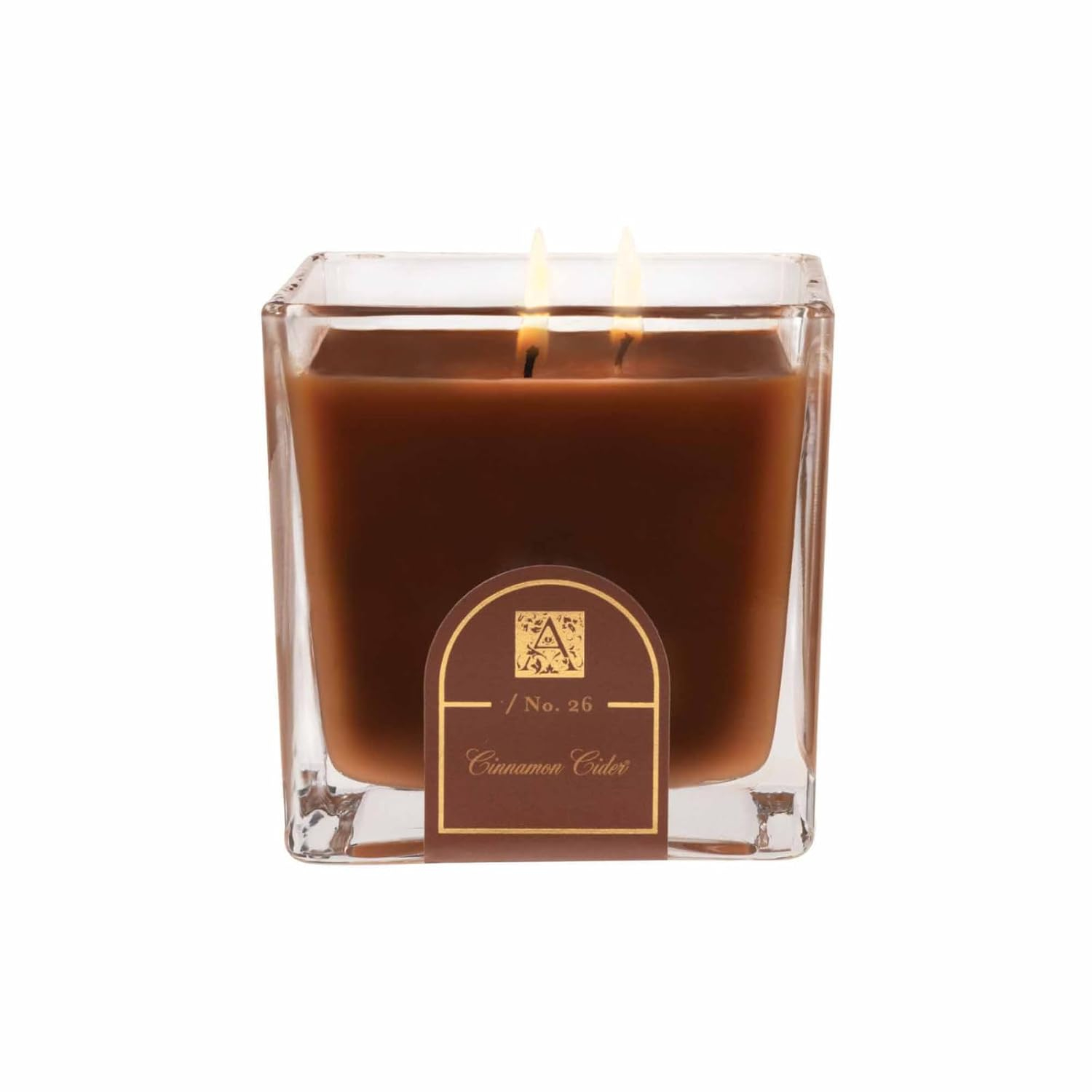 cinnamon cider medium glass cube 12oz candle by aromatique