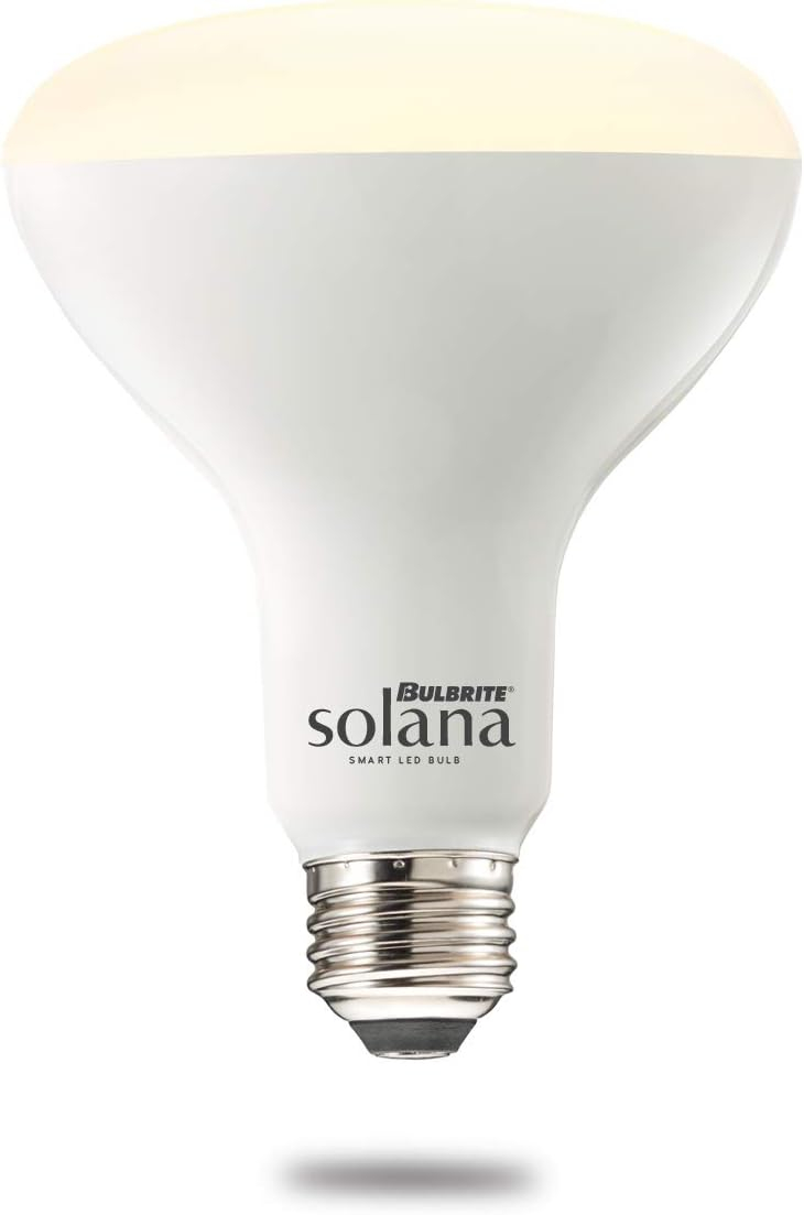 Bulbrite BR30 Ceiling Solana WiFi Connected LED Smart Light Bulb, Single-BR30, Frost