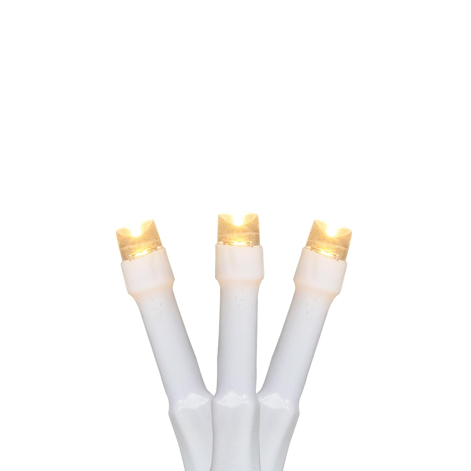 Battery Powered Warm White LED Christmas String Lights with White Wire