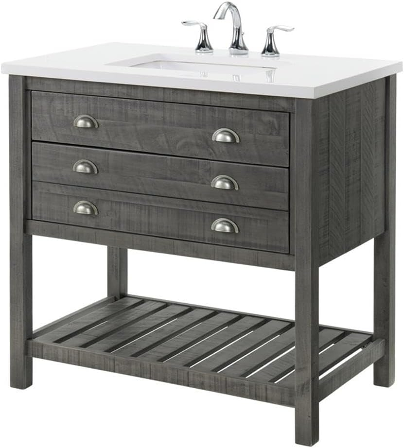 Martin Svensson Home Monterey 37" Wood Single Bathroom Vanity Driftwood