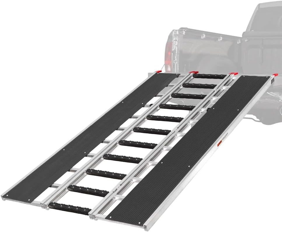Black Ice SNO-9454-HDXW-S 7' 10in x 54in Folding Snowmobile Ramp, Stud Protectors