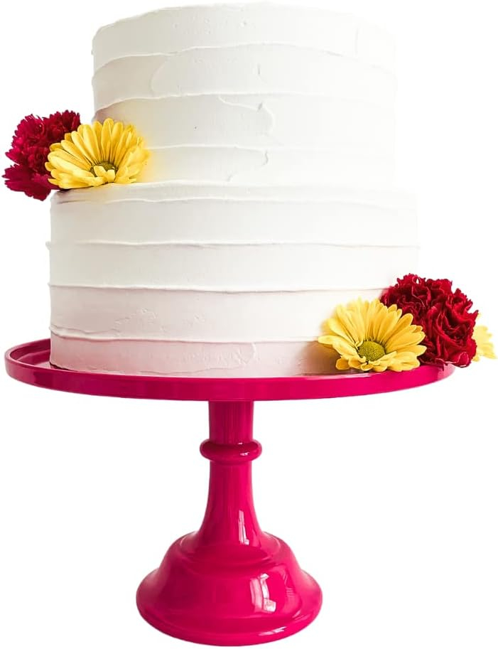 Bright Hot Pink Melamine Pedestal Cake Stand