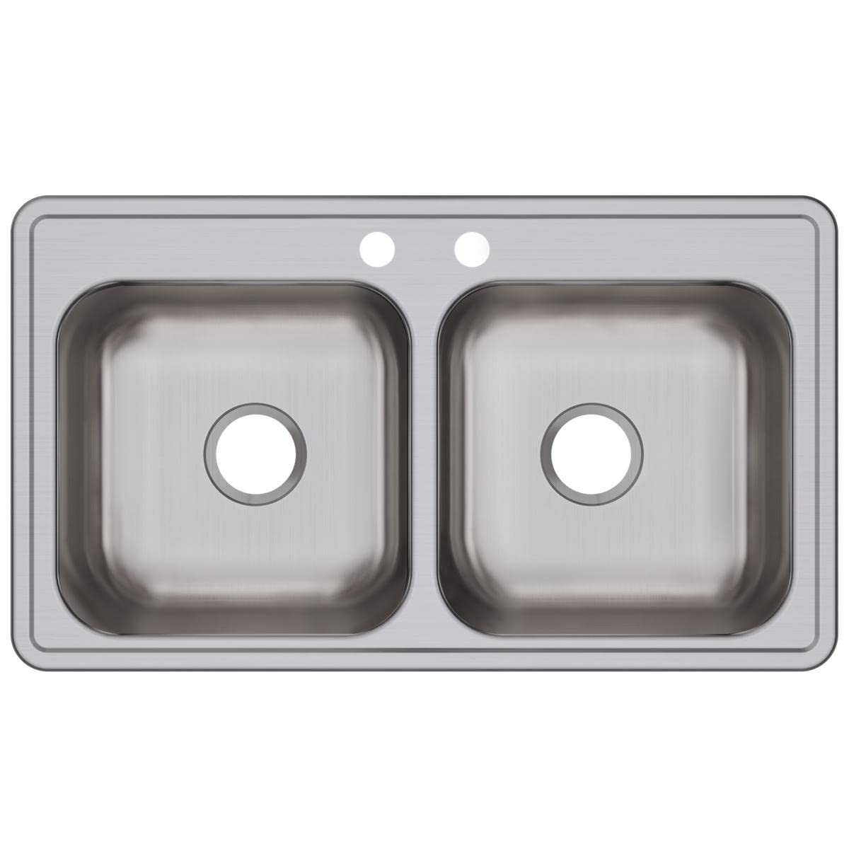Elite Satin Stainless Steel Double Bowl Drop-In Kitchen Sink