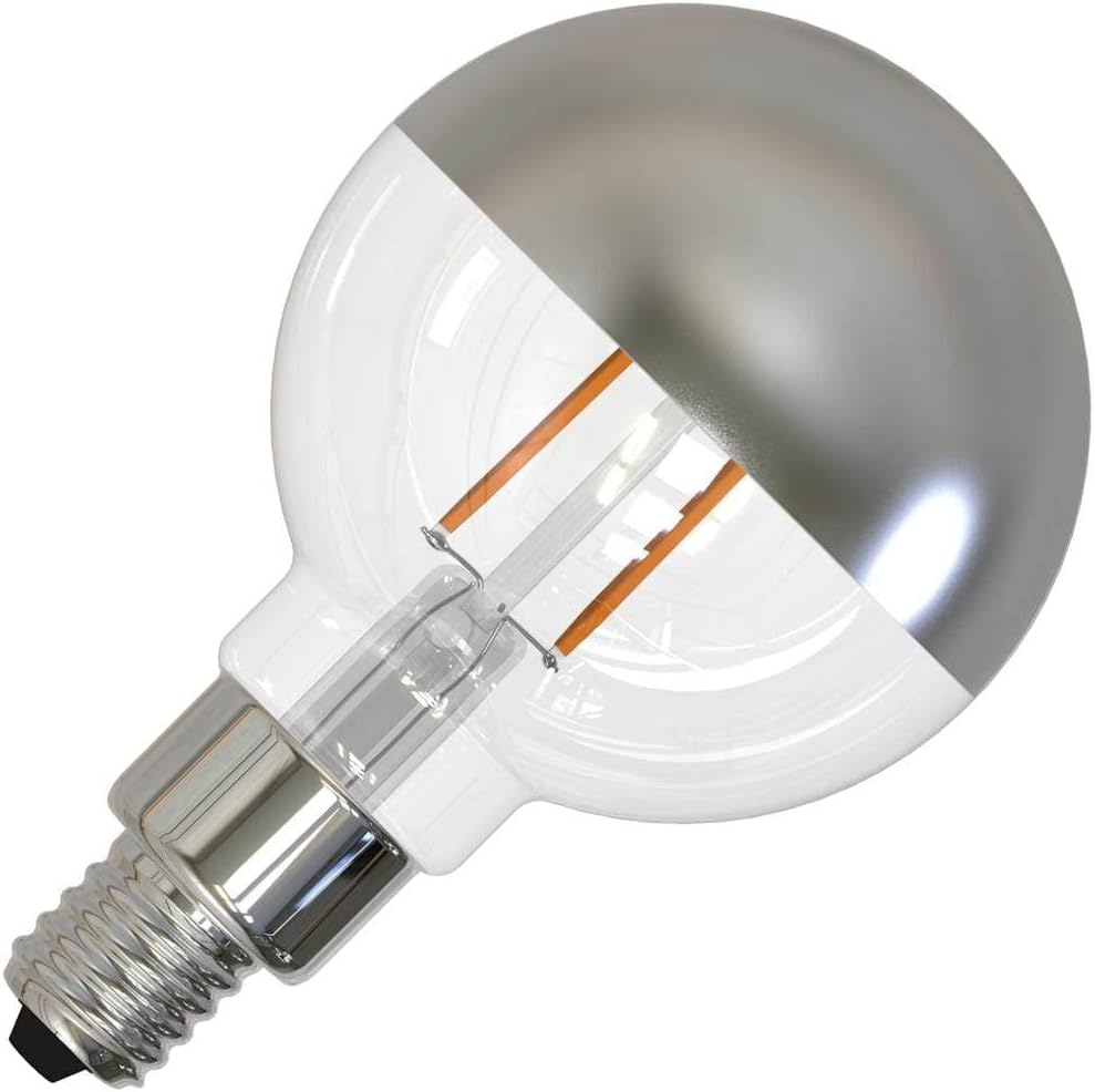 Dimmable Warm White LED Filament Bulb with Half Chrome Finish