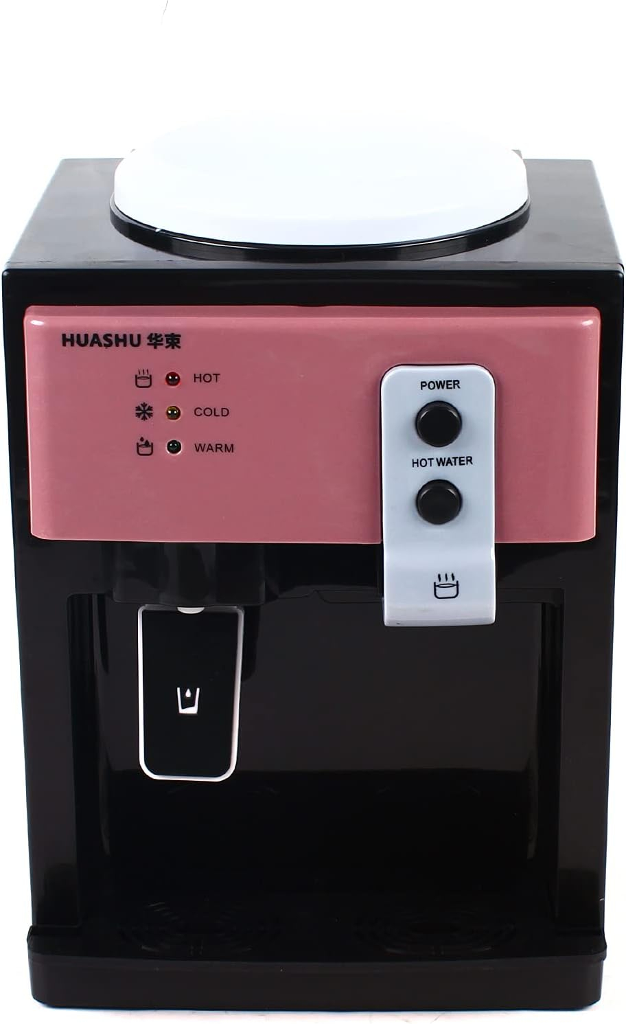 Water Dispenser Top Loading , Countertop Hot and Cold Temperature Water Cooler for Home Office Use 110V Pink and Black 46.4-203℉