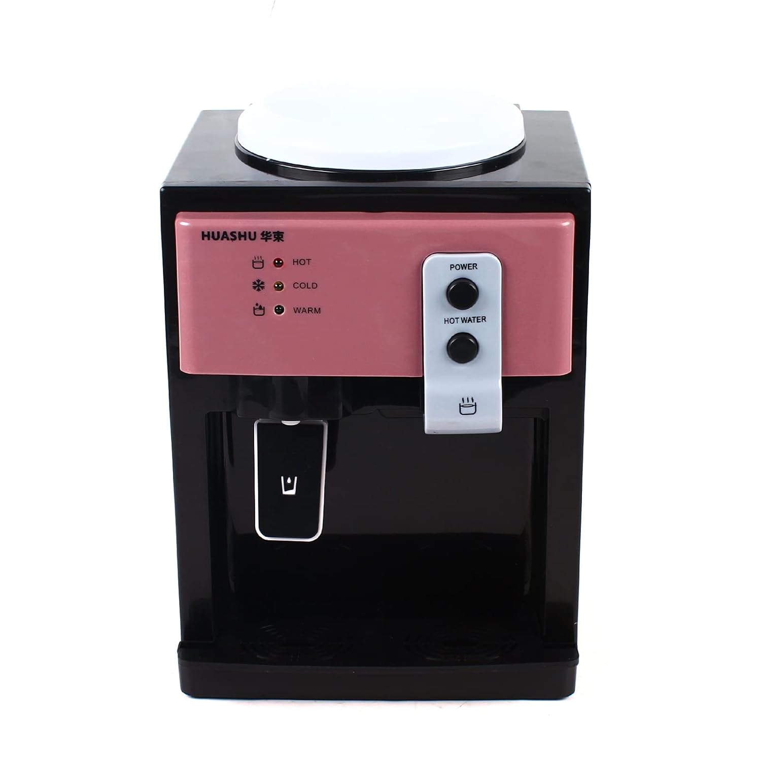 Water Dispenser Top Loading , Countertop Hot and Cold Temperature Water Cooler for Home Office Use 110V Pink and Black 46.4-203℉