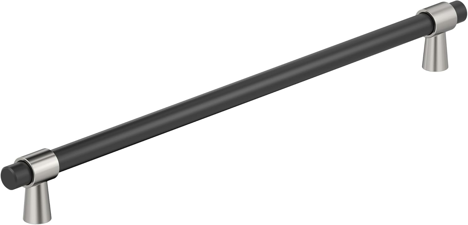 Amerock Mergence 18 inch (457mm) Center-to-Center Matte Black/Polished Nickel Appliance Pull
