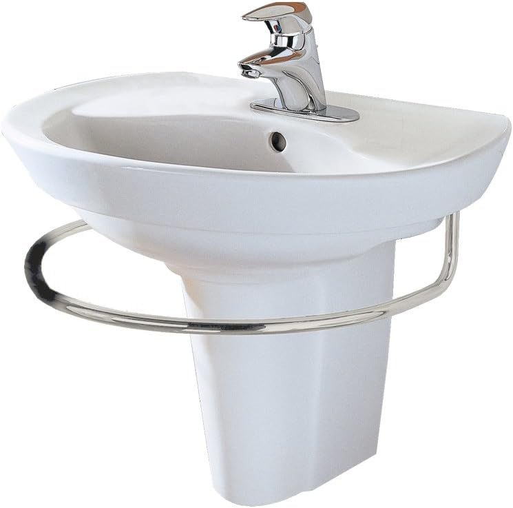 Ravenna Semi-Pedestal Sink Integral Towel Bar