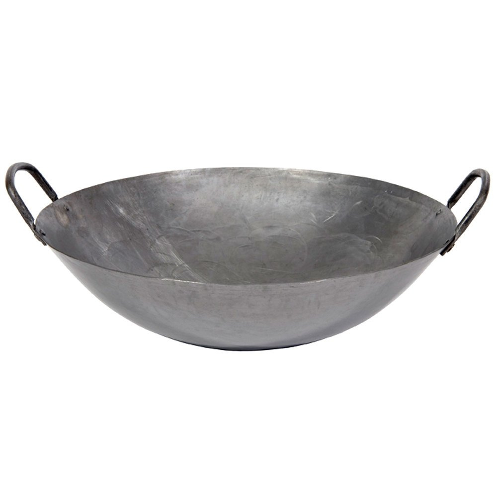 30" Hand Hammered Steel Cantonese Wok with Riveted Handles