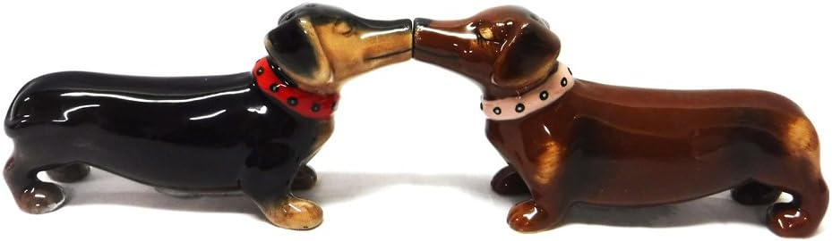 Pacific Giftware Loveable Cute Kissing Dachshunds Salt & Pepper Shakers Set